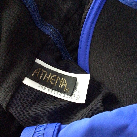 Athena Womens Electric Blue Twist Tie Front Tankini Top Size 10 - Picture 6 of 10